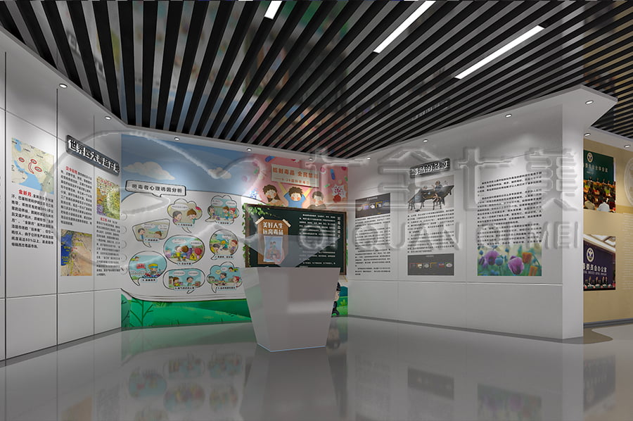 禁毒展廳建設, 智慧禁毒防艾館裝修設計公司, 禁毒展館設計平面圖